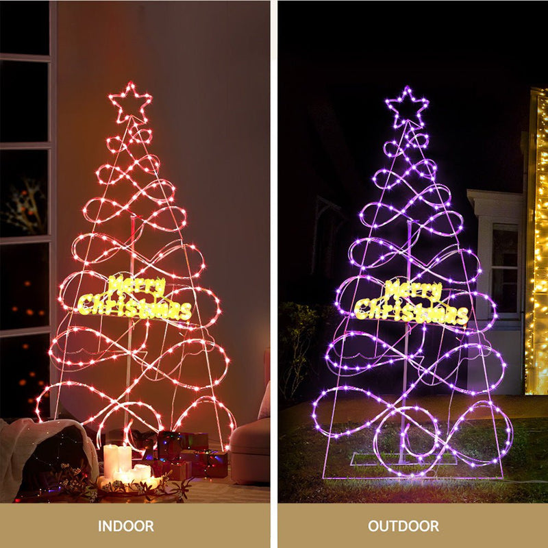 1.7M Christmas Tree 230 LED RGB Motif Lights Jingle Jollys Payday Deals