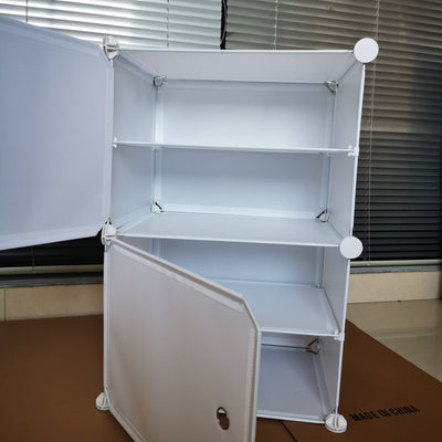 1 Column 4 Row Door Cube DIY Shoe Cabinet Rack Storage Stackable Organiser Stand White Payday Deals