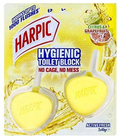 1 Pack of 2 Harpic 40g Toilet Cages Active Fresh Hygienic Citrus Fresh Payday Deals