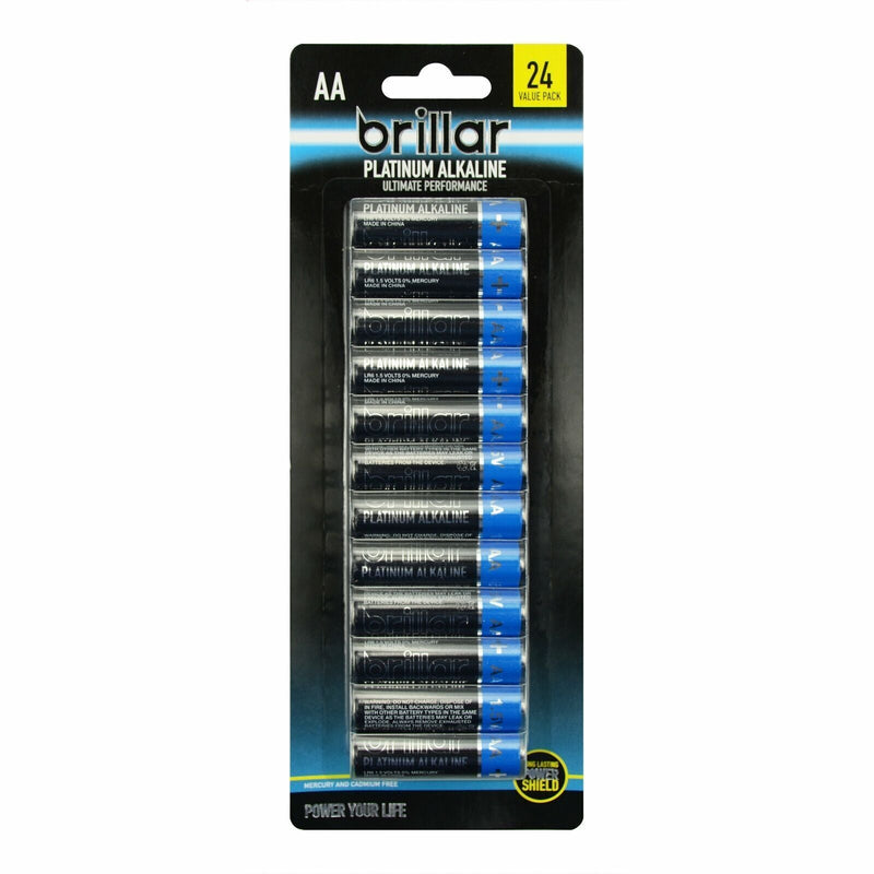 1 Pack of 24 Brillar AA Platinum Alkaline Batteries Long Lasting Power Home Payday Deals