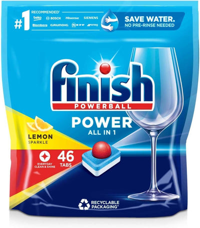 1 Pack of 46 Finish Powerball Dishwashing Cleaning Tablet Pods Lemon Sparkle