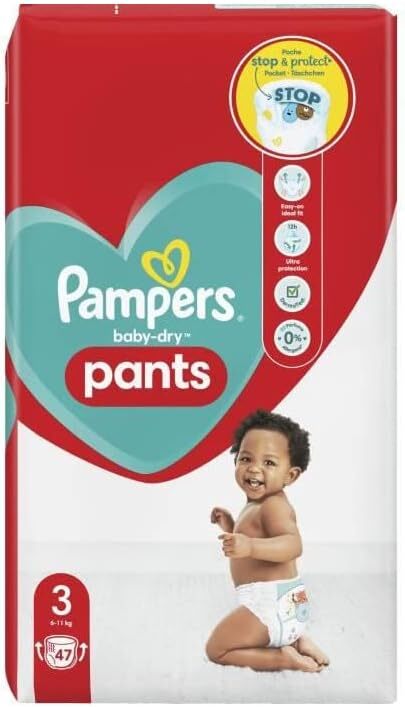 1 Pack of 47 Pampers Dry Nappies for 6-11kg Babies Diapers - Size 3 Payday Deals