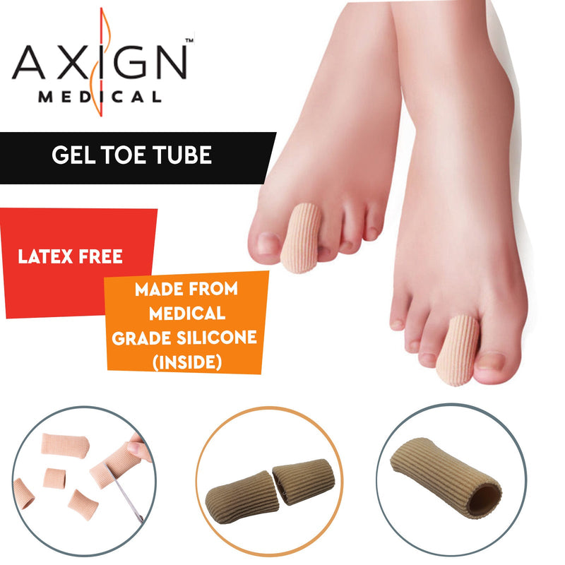 1 Pair AXIGN Medical Gel Toe Tube (Closed) - Foot Pain Corn & Callus Relief Payday Deals