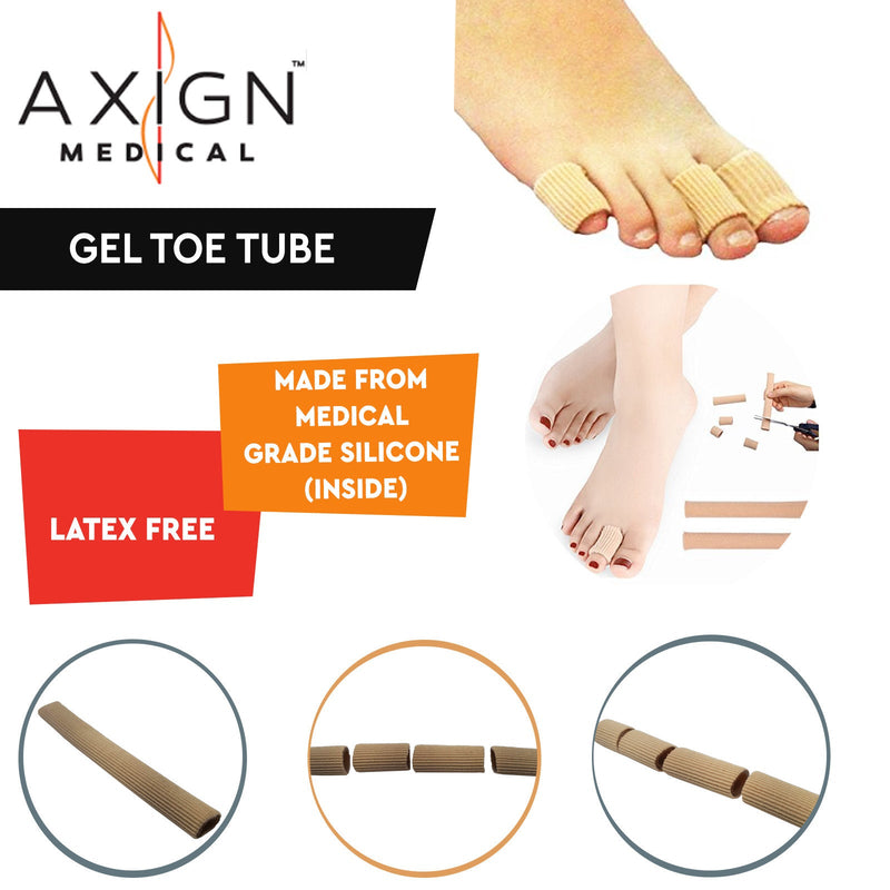 1 Pair AXIGN Medical Gel Toe Tube (Open) - Foot Pain Corn & Callus Relief Payday Deals