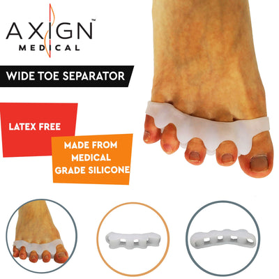 1 Pair Axign Wide 5 Toe Separator Medical Silicone Bunion Pain Relief Spacer Payday Deals
