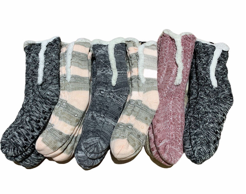 1 Pair Ladies Thick Fur Bed Socks Womens Sherpa Fluffy Non Slip - Side Line Payday Deals