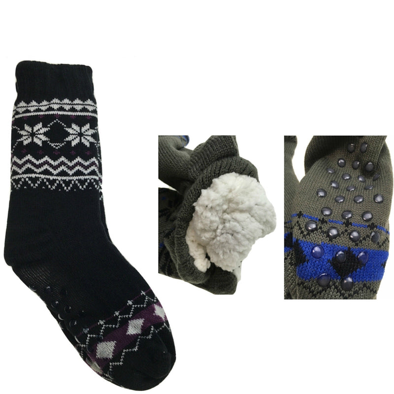 1 Pair Mens Non Slip Thick Fur Warm Winter Bed Socks Thermal Warm Cushion Payday Deals