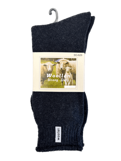 1 Pair Premium Mens Wool Heavy Duty Thick Work Socks Cushion Woolen - Navy Payday Deals