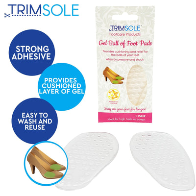 1 Pair TRIMSOLE Gel Ball of Foot Pads Cushion Feet Insoles for High Heels Heeled Sandals Payday Deals