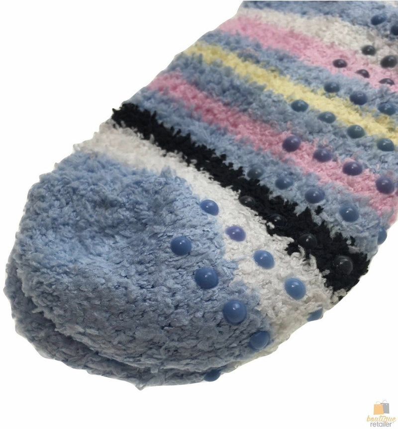 1 Pair Womens Fuzzy Bed Socks Soft Fur Grip Fluffy Slipper Non Slip - One Size Payday Deals