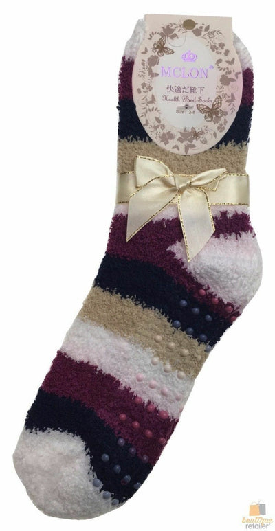 1 Pair Womens Fuzzy Bed Socks Soft Fur Grip Fluffy Slipper Non Slip - One Size Payday Deals