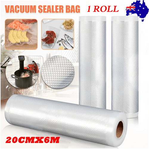 1 Roll VACUUM FOOD SEALER BAGS SAVER SEAL ROLLS STORAGE COMMERCIAL HEAT GRADE 20CMX6M Payday Deals