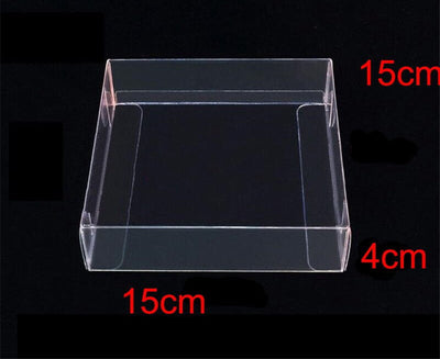 10 Pack of 15*15*4cm Clear PVC Plastic Folding Packaging Small rectangle/square Boxes for Wedding Jewelry Gift Party Favor Model Candy Chocolate Soap Box Payday Deals