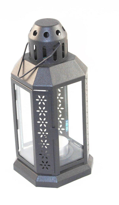 10 Pack of Dark Grey Metal Miners Lantern Summer Wedding Home Party Room Balconey Deck Decoration 21cm Tealight Candle Payday Deals