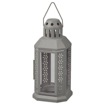 10 Pack of Dark Grey Metal Miners Lantern Summer Wedding Home Party Room Balconey Deck Decoration 21cm Tealight Candle Payday Deals