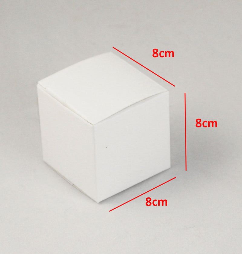 10 Pack of White 8x8x8cm Square Cube Card Gift Box - Folding Packaging Small rectangle/square Boxes for Wedding Jewelry Gift Party Favor Model Candy Chocolate Soap Box Payday Deals