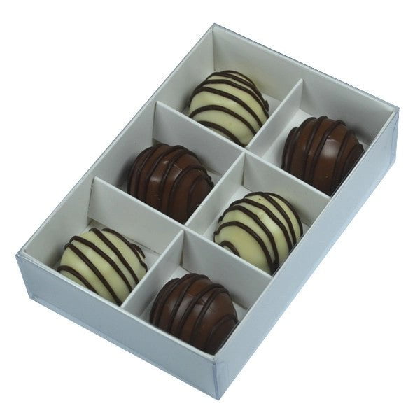 10 Pack of White Card Chocolate Sweet Soap Product Reatail Gift Box - 6 Bay Compartments - Clear Slide On Lid - 12x8x3cm Payday Deals