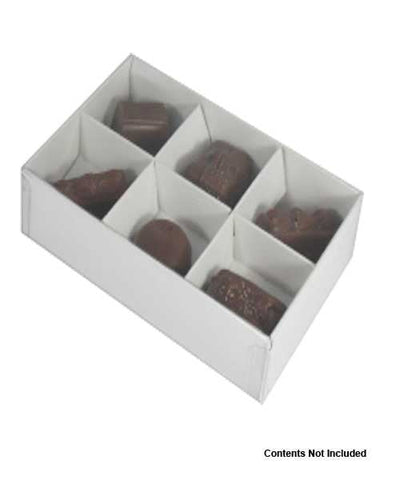 10 Pack of White Card Chocolate Sweet Soap Product Reatail Gift Box - 6 Bay Compartments - Clear Slide On Lid - 12x8x3cm Payday Deals