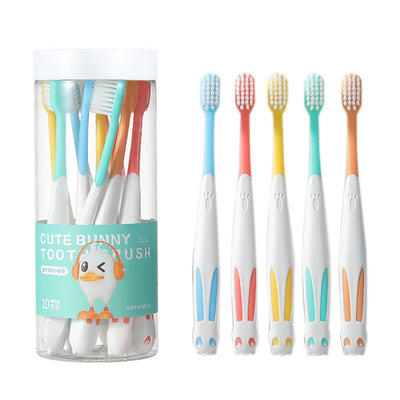 10 Pcs Set Rabbit Shape Super Soft Children's Toothbrushes for 2 to 8 Years Payday Deals