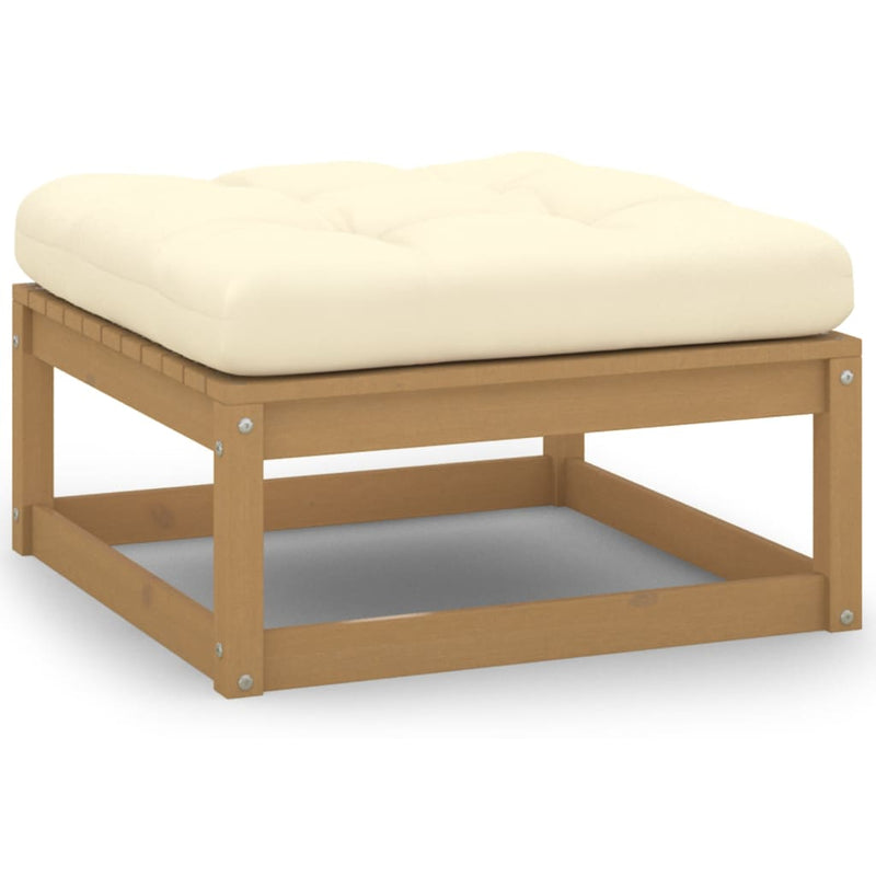 10 Piece Garden Lounge Set&Cushions Honey Brown Solid Pinewood Payday Deals