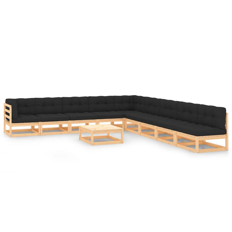 10 Piece Garden Lounge Set with Anthracite Cushions Pinewood Payday Deals