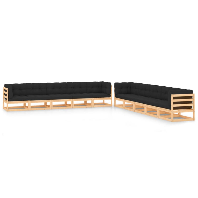 10 Piece Garden Lounge Set with Anthracite Cushions Pinewood Payday Deals