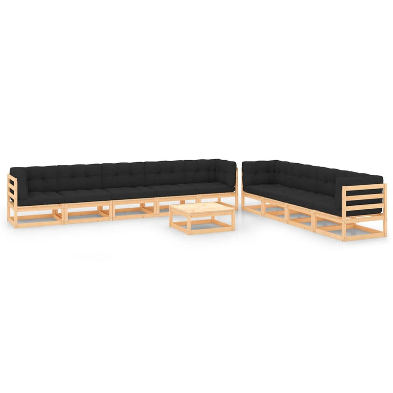 10 Piece Garden Lounge Set with Anthracite Cushions Pinewood Payday Deals