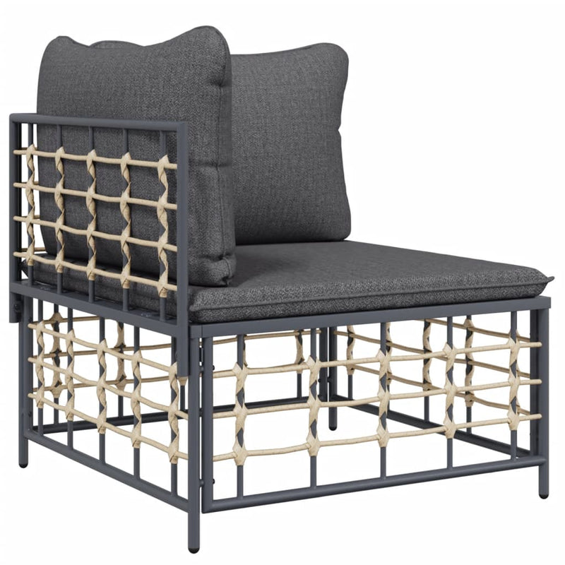 10 Piece Garden Lounge Set with Cushions Anthracite Poly Rattan Payday Deals
