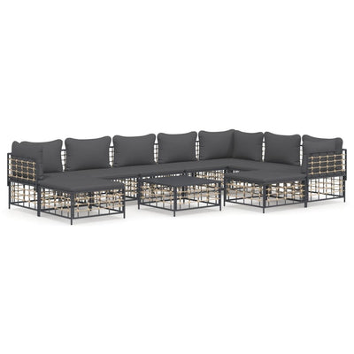 10 Piece Garden Lounge Set with Cushions Anthracite Poly Rattan Payday Deals