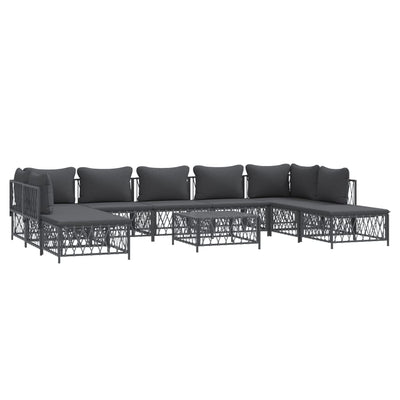 10 Piece Garden Lounge Set with Cushions Anthracite Steel Payday Deals