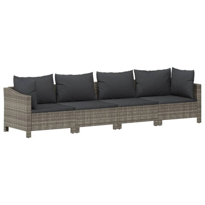 10 Piece Garden Lounge Set with Cushions Grey Poly Rattan Payday Deals