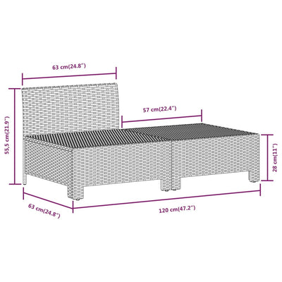 10 Piece Garden Lounge Set with Cushions Grey Poly Rattan Payday Deals