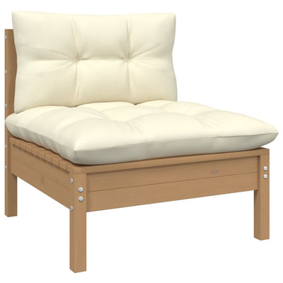10 Piece Garden Lounge Set with Cushions Honey Brown Pinewood Payday Deals