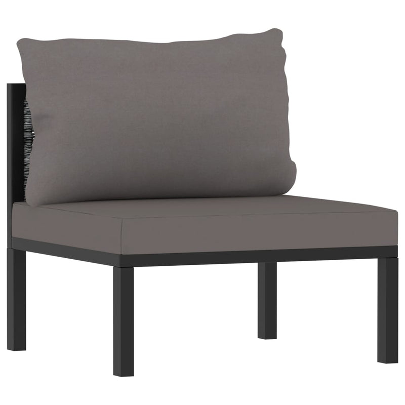 10 Piece Garden Lounge Set with Cushions Poly Rattan Anthracite Payday Deals