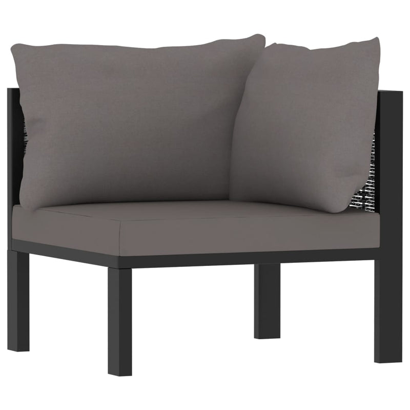 10 Piece Garden Lounge Set with Cushions Poly Rattan Anthracite Payday Deals