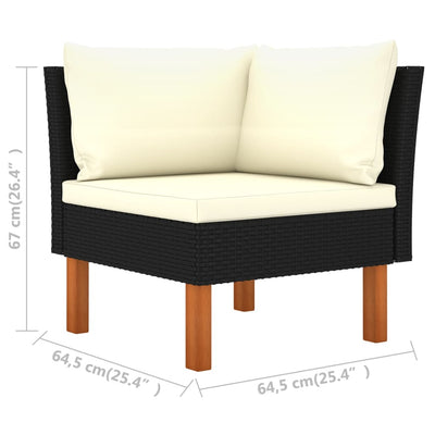 10 Piece Garden Lounge Set with Cushions Poly Rattan Black Payday Deals