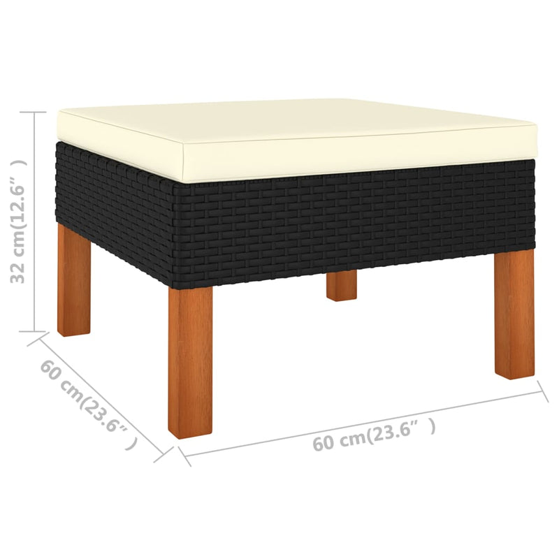 10 Piece Garden Lounge Set with Cushions Poly Rattan Black Payday Deals