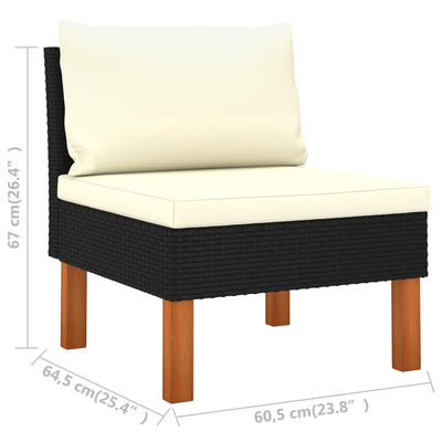 10 Piece Garden Lounge Set with Cushions Poly Rattan Black Payday Deals