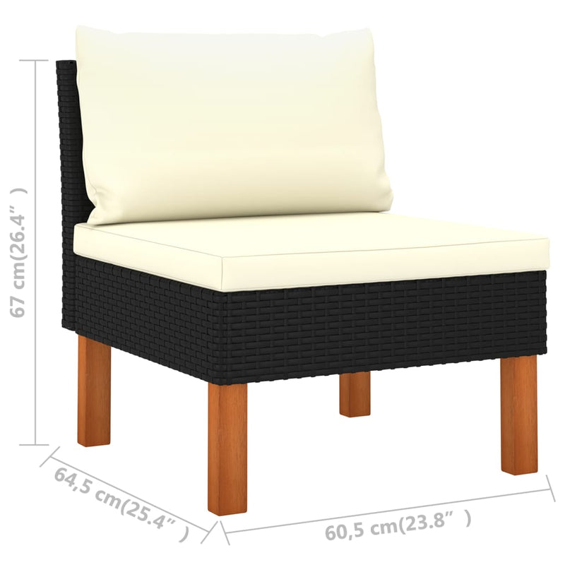10 Piece Garden Lounge Set with Cushions Poly Rattan Black Payday Deals