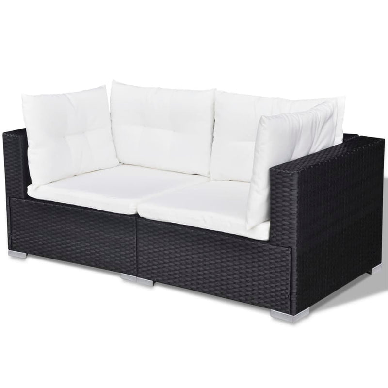 10 Piece Garden Lounge Set with Cushions Poly Rattan Black Payday Deals
