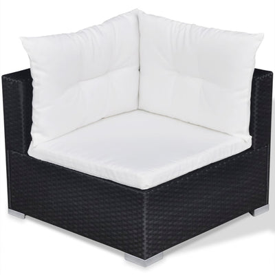 10 Piece Garden Lounge Set with Cushions Poly Rattan Black Payday Deals