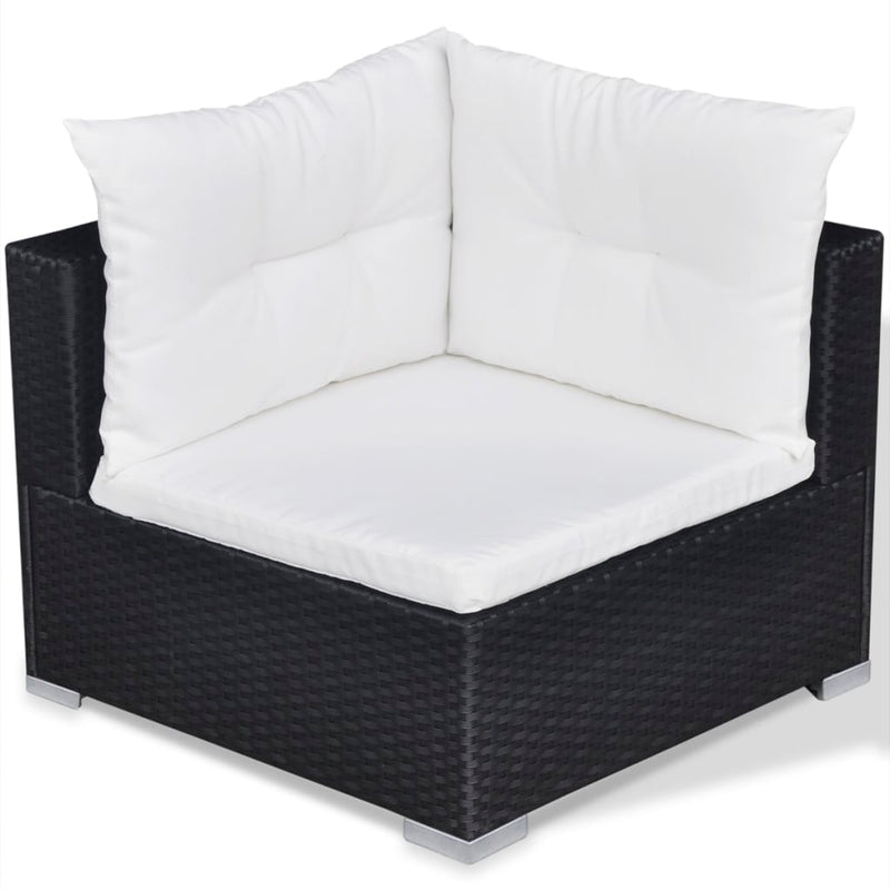 10 Piece Garden Lounge Set with Cushions Poly Rattan Black Payday Deals