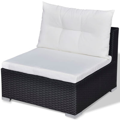 10 Piece Garden Lounge Set with Cushions Poly Rattan Black Payday Deals