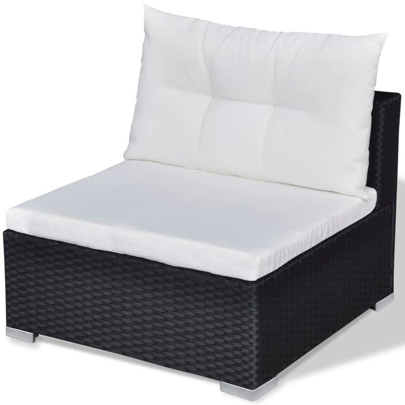 10 Piece Garden Lounge Set with Cushions Poly Rattan Black Payday Deals