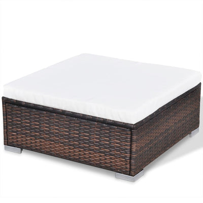 10 Piece Garden Lounge Set with Cushions Poly Rattan Brown Payday Deals
