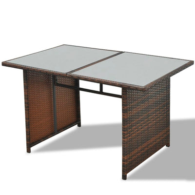 10 Piece Garden Lounge Set with Cushions Poly Rattan Brown Payday Deals
