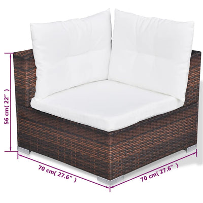 10 Piece Garden Lounge Set with Cushions Poly Rattan Brown Payday Deals