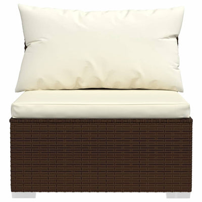 10 Piece Garden Lounge Set with Cushions Poly Rattan Brown Payday Deals