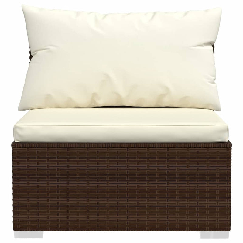 10 Piece Garden Lounge Set with Cushions Poly Rattan Brown Payday Deals