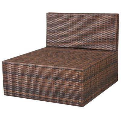 10 Piece Garden Lounge Set with Cushions Poly Rattan Brown Payday Deals